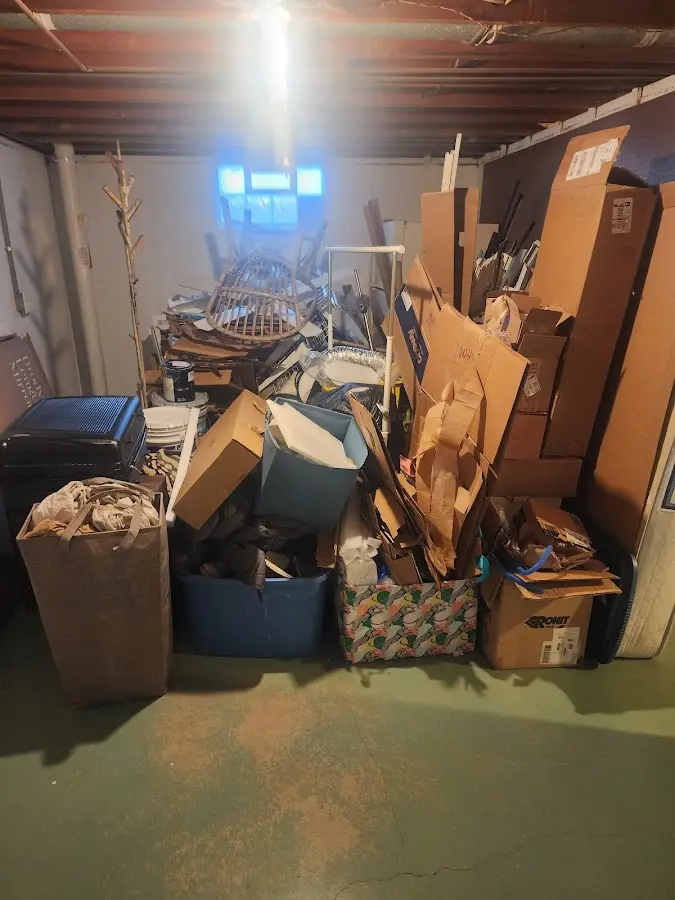 Roll-off dumpster container at job site for 2 Yard Dumpster Rental in North Royalton